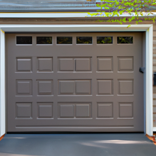 Insulated sectional garage door on a suburban Princeton, NJ home with visible panels and seals